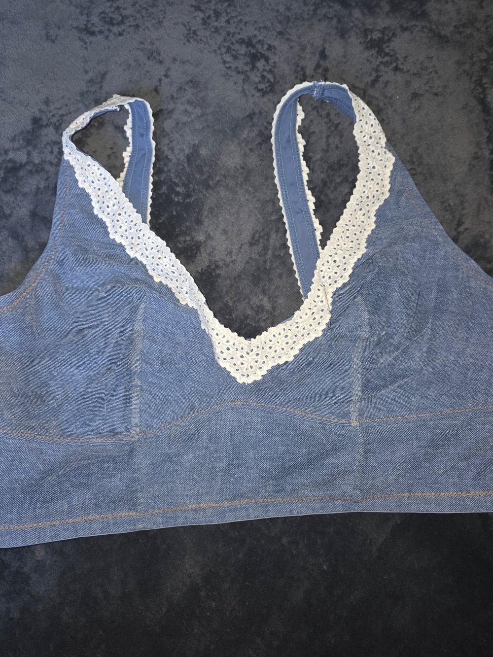 🌈3 For $12 Colsie Denim Style Lace-Trim Bralette